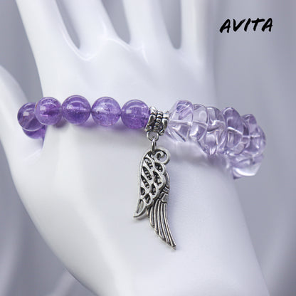 AVITA Magic Wings 15% OFF Natural Amethyst Bracelet Jewelry For Energy Boost & Attracting Wisdom