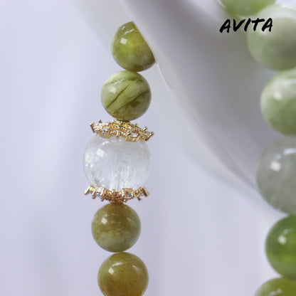 AVITA Source Of Life 20% OFF Natural Prasem Quartz Bracelet Jewelry For Elevating Your Career