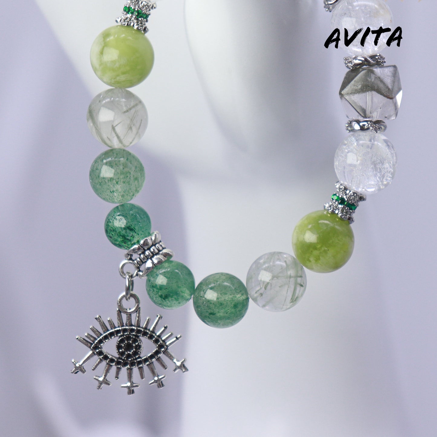 AVITA Key Opinion Leader 20% OFF Natural Prasem Quartz Bracelet Jewelry For Elevating Your Career