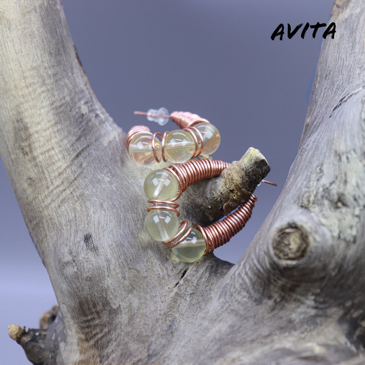 AVITA Freedom 50% OFF Citrine Handmade Crystal Earrings For Energy Boost & Attracting Wealth