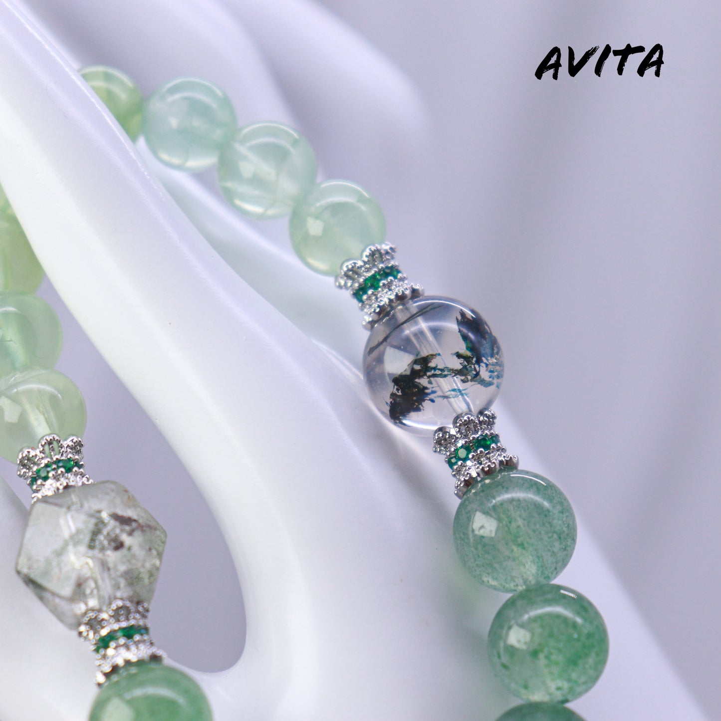 AVITA Wonderful Life 20% OFF Natural Prasem Quartz Bracelet Jewelry For Elevating Your Career