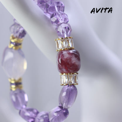 AVITA Dream Candy House 15% OFF Natural Amethyst Bracelet Jewelry For Energy Boost & Attracting Wisdom