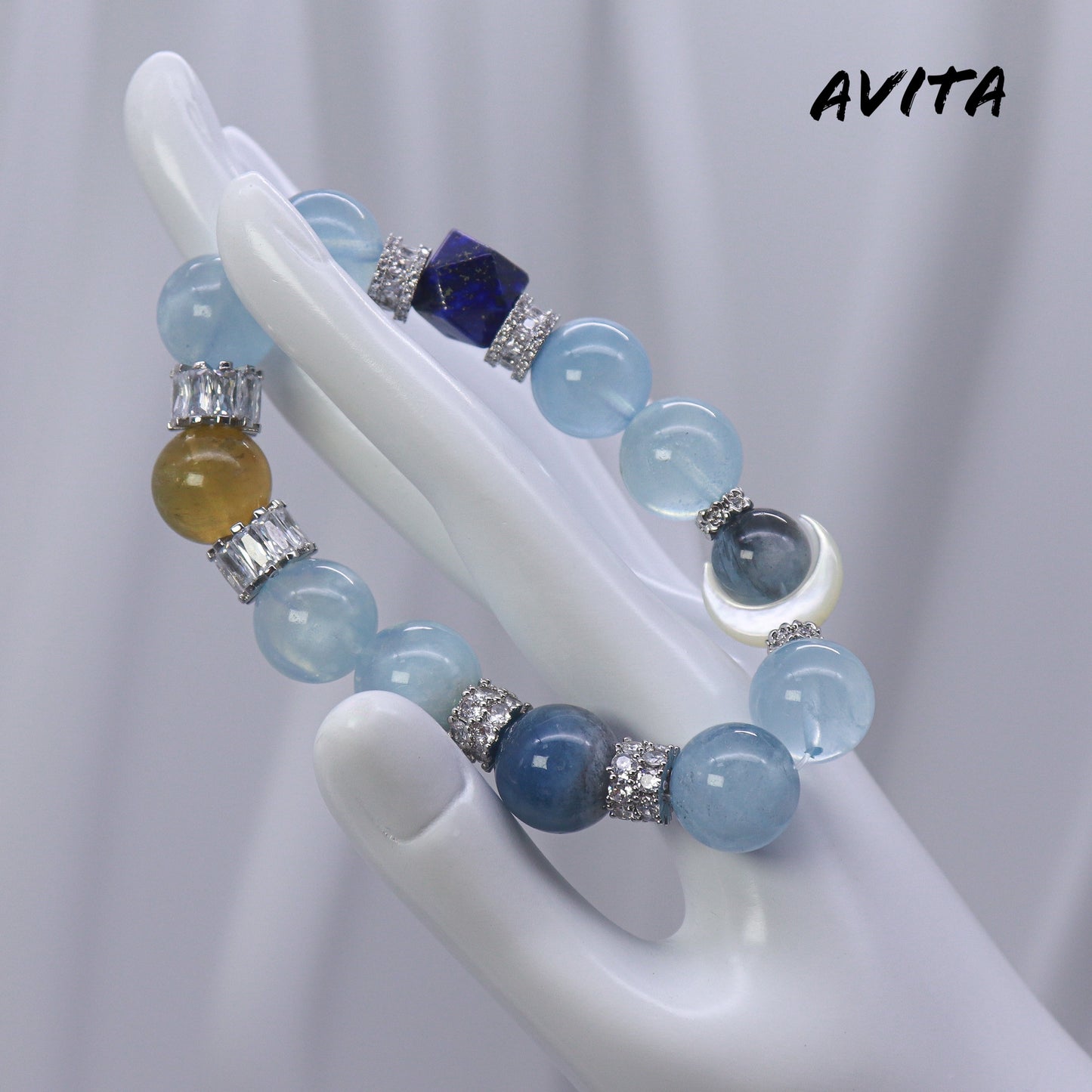 AVITA Ocean Of Stars 20% OFF Natural Aquamarine Bracelet Jewelry For Elevating Your Courage and Confidence