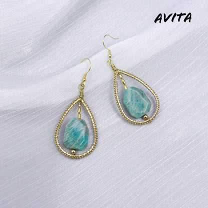 AVITA Elegant Life 60% OFF Amazonite Handmade Crystal Earrings For Elevating Your Career