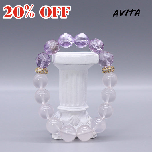 AVITA Charming Smile 20% OFF Natural Amethyst Bracelet Jewelry For Energy Boost & Attracting Wisdom