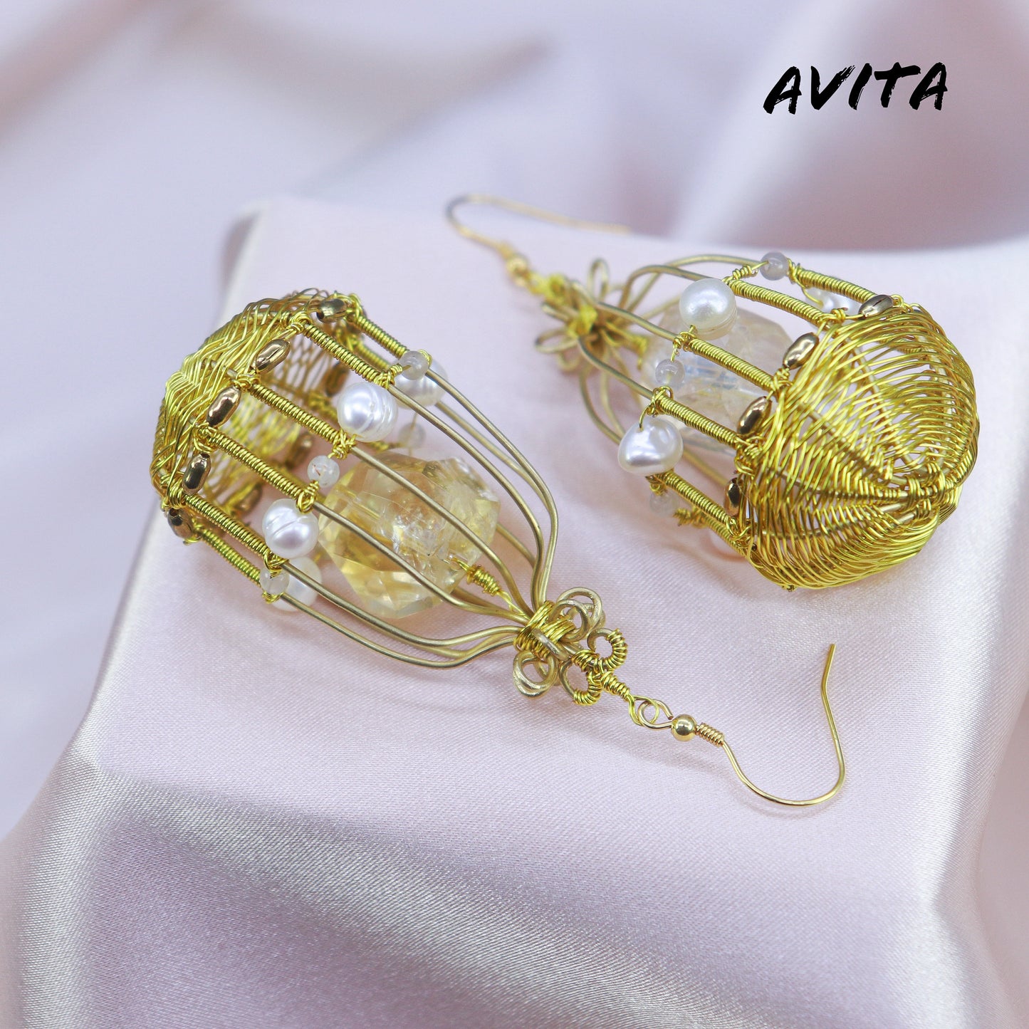 AVITA Limited Edition 40% OFF Citrine Handmade Crystal Earrings For Energy Boost & Attracting Wealth