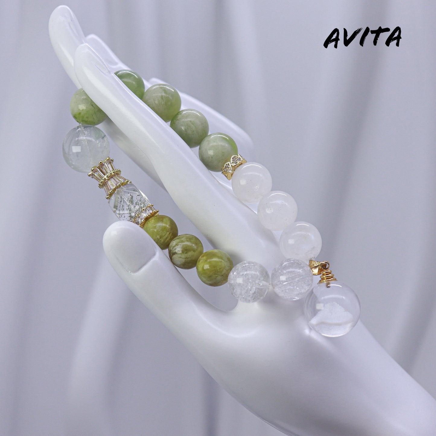 AVITA Pinnacle Of Career 20% OFF Natural Prasem Quartz Bracelet Jewelry For Elevating Your Career