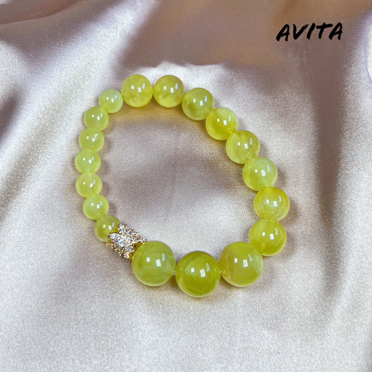 AVITA Destiny 20% OFF Natural Prehnite Bracelet Jewelry For Energy Boost & Attracting Wealth