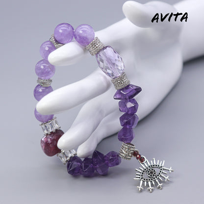 AVITA The Eye Of Athena 15% OFF Natural Amethyst Bracelet Jewelry For Energy Boost & Attracting Wisdom