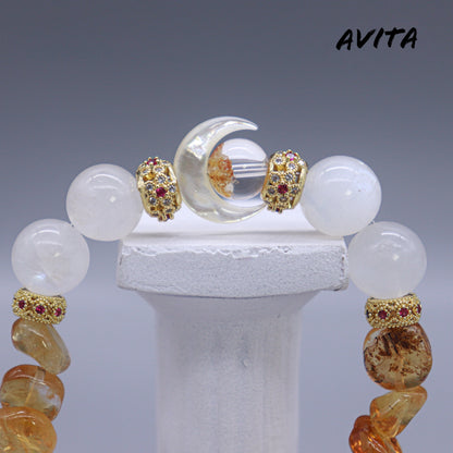 AVITA Moonlight Queen 15% OFF Natural Citrine Bracelet Jewelry For Energy Boost & Attracting Wealth