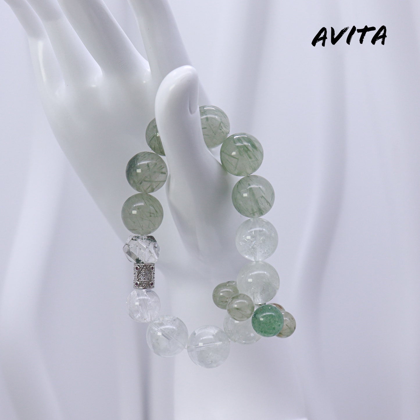 AVITA Wealth Code 20% OFF Natural Prasem Quartz Bracelet Jewelry For Elevating Your Career