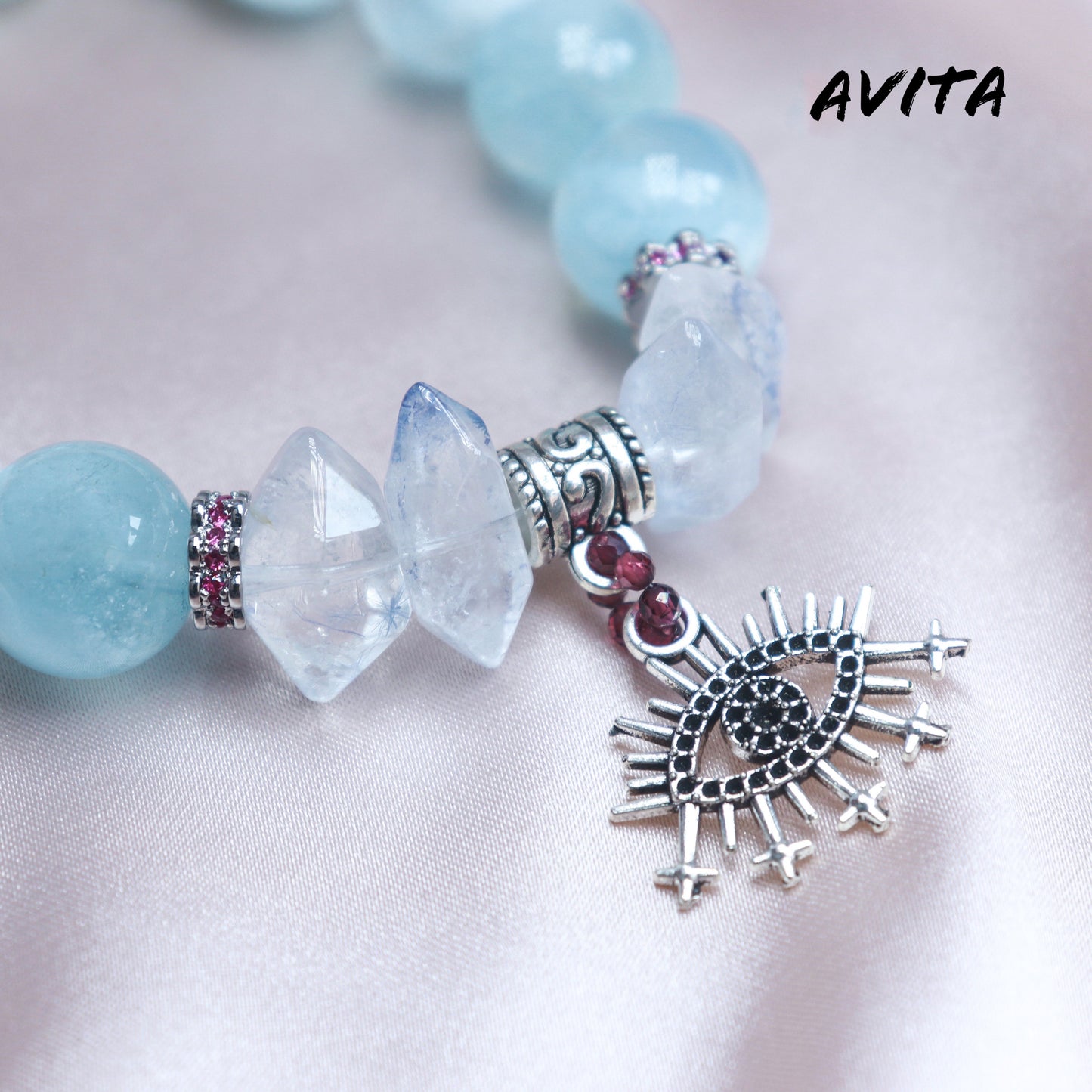 AVITA Ocean Eye 20% OFF Natural Aquamarine Bracelet Jewelry For Elevating Your Courage and Confidence