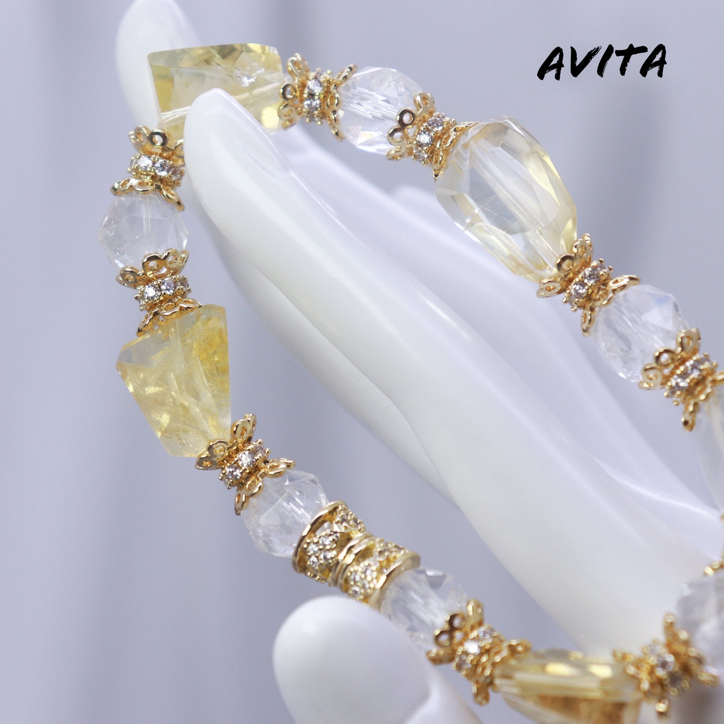 AVITA Golden Crown 15% OFF Natural Citrine Bracelet Jewelry For Energy Boost & Attracting Wealth