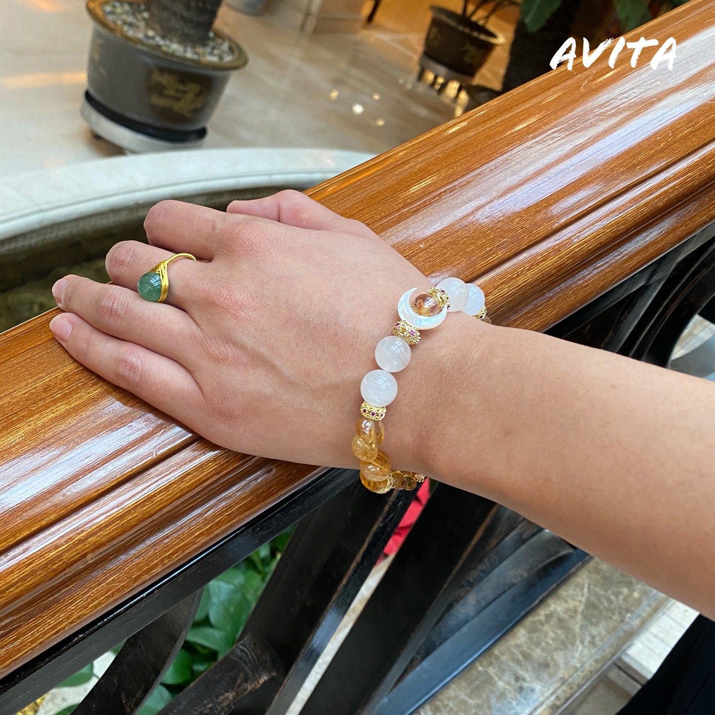 AVITA Moonlight Queen 15% OFF Natural Citrine Bracelet Jewelry For Energy Boost & Attracting Wealth