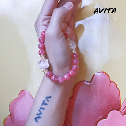 AVITA Rose Love 20% OFF Natural Pink Crystal Bracelet Jewelry For Energy Boost & Attracting Love