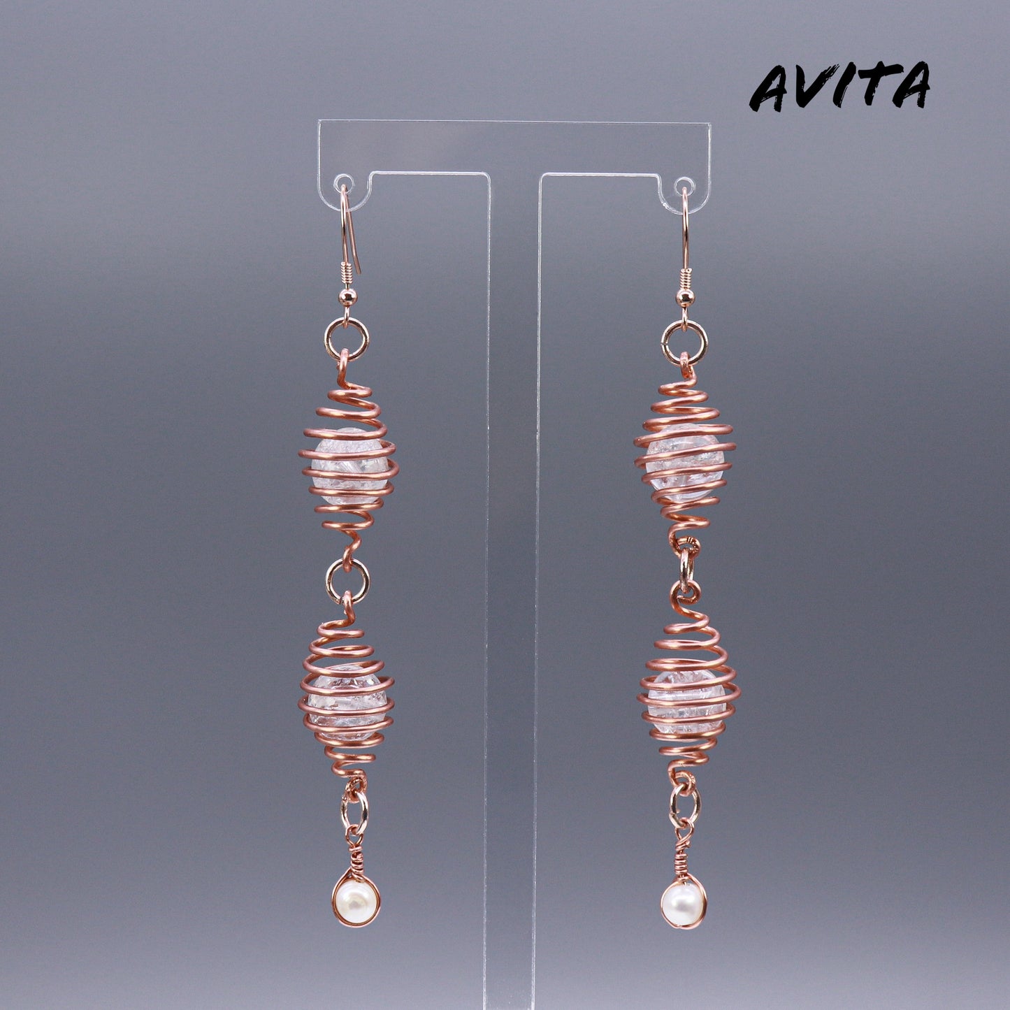 AVITA Freedom 50% OFF Strawberry Quartz Handmade Crystal Earrings For Energy Boost & Attracting Love