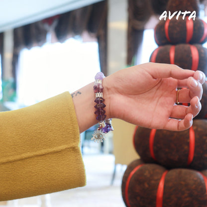 AVITA The Eye Of Athena 15% OFF Natural Amethyst Bracelet Jewelry For Energy Boost & Attracting Wisdom