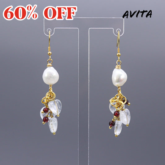 AVITA Elegant Life 60% OFF Clear Topaz Handmade Crystal Earrings For Emotionally Stable