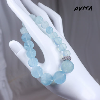 AVITA Destiny 20% OFF Natural Aquamarine Bracelet Jewelry For Elevating Your Courage and Confidence