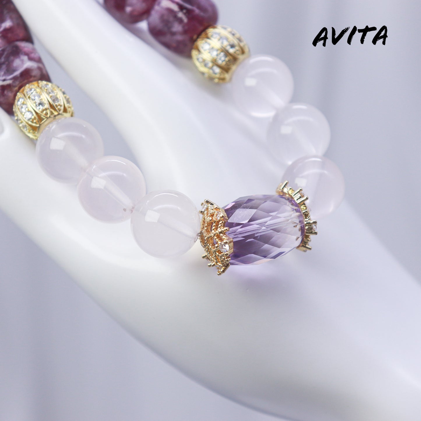 AVITA Crowning Glory 15% OFF Natural Amethyst Bracelet Jewelry For Energy Boost & Attracting Wisdom