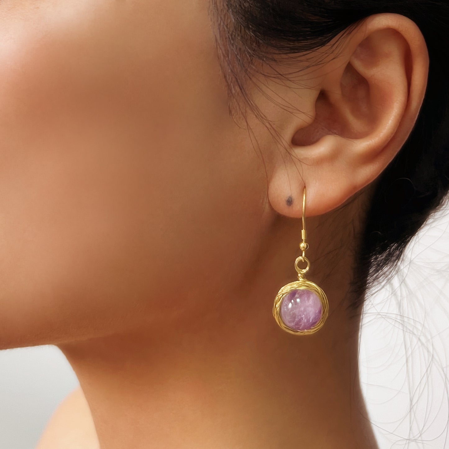 AVITA Elegant Life 60% OFF Amethyst Handmade Crystal Earrings For Energy Boost & Attracting Wisdom