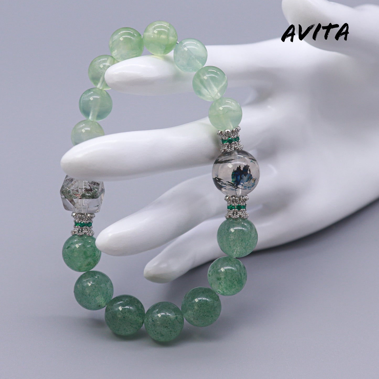 AVITA Wonderful Life 20% OFF Natural Prasem Quartz Bracelet Jewelry For Elevating Your Career