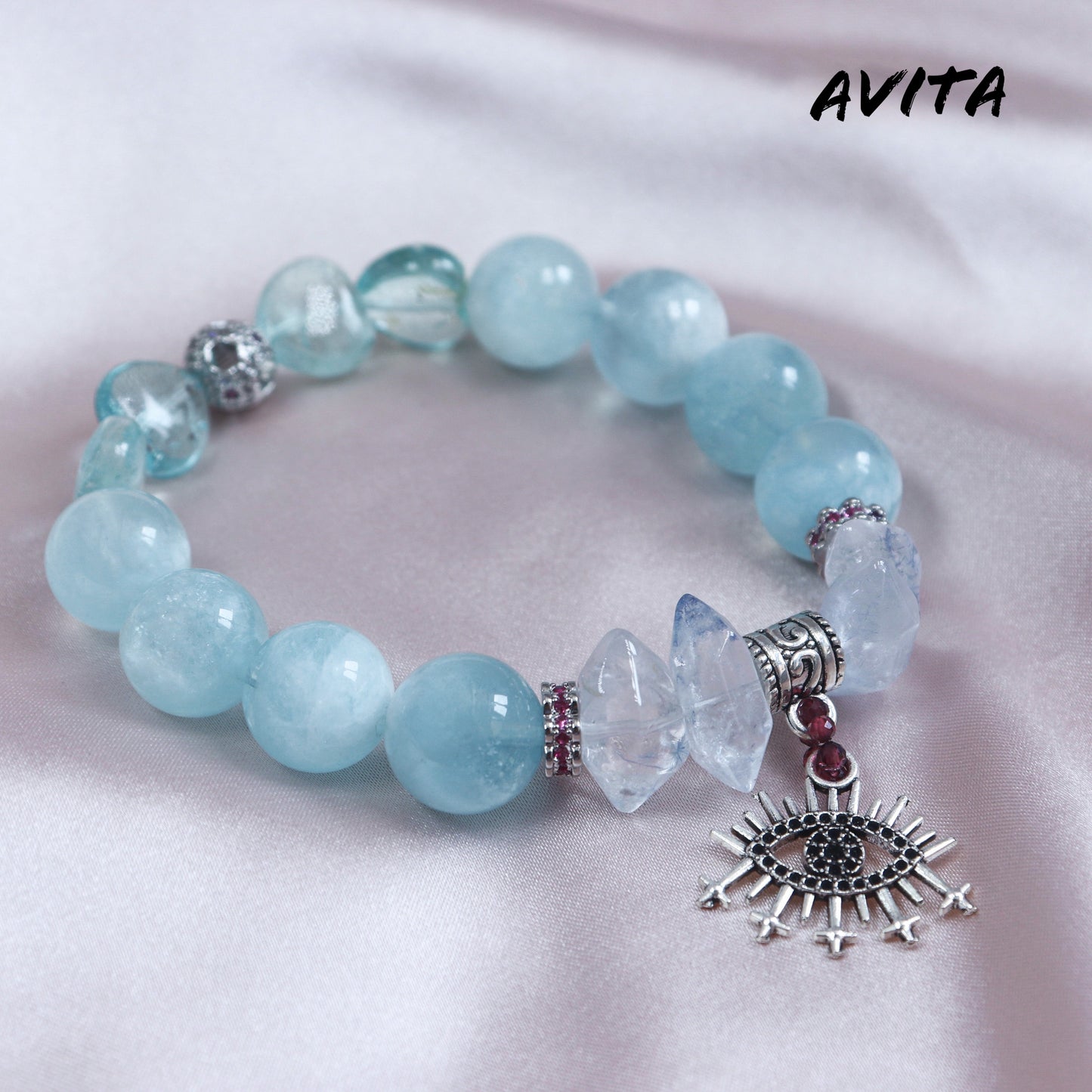 AVITA Ocean Eye 20% OFF Natural Aquamarine Bracelet Jewelry For Elevating Your Courage and Confidence