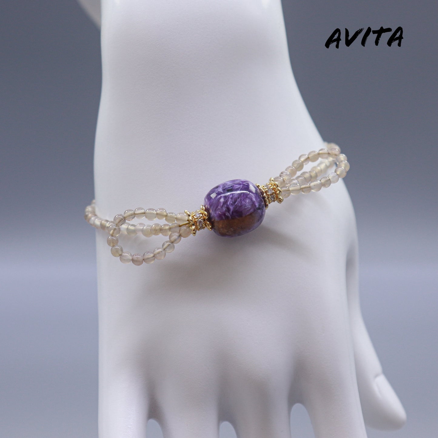 AVITA Blueberry Cheese 80% OFF Charoite Bracelet Jewelry For Boosting Observation Skills