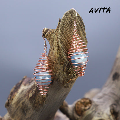 AVITA Freedom 50% OFF Aquamarine (solid) Handmade Crystal Earrings For Elevating Your Courage and Confidence