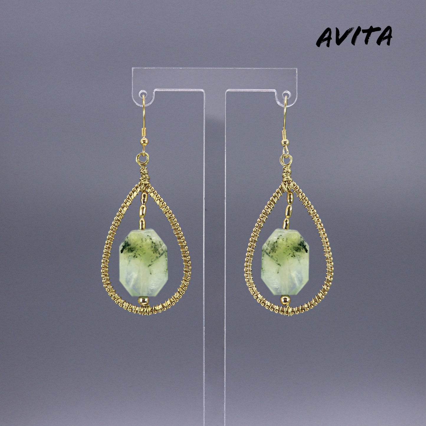 AVITA Elegant Life 60% OFF Amazonite Handmade Crystal Earrings For Elevating Your Career