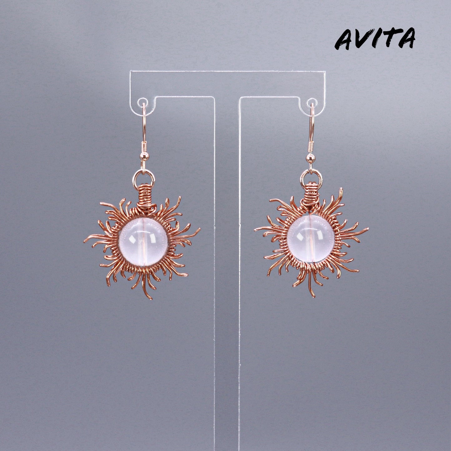 AVITA Elegant Life 60% OFF Amethyst Rutile Handmade Crystal Earrings For Energy Boost & Attracting Wealth