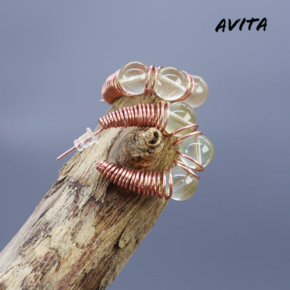 AVITA Freedom 50% OFF Citrine Handmade Crystal Earrings For Energy Boost & Attracting Wealth