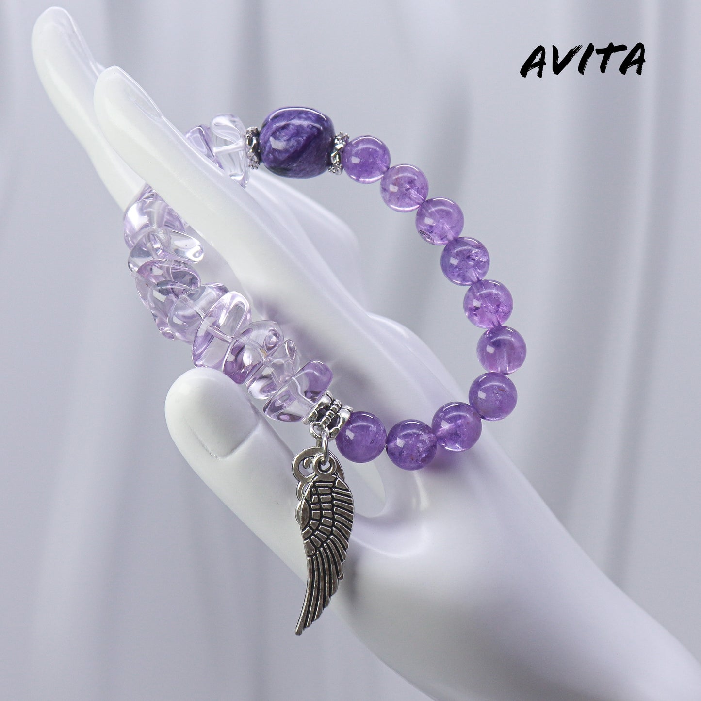 AVITA Magic Wings 15% OFF Natural Amethyst Bracelet Jewelry For Energy Boost & Attracting Wisdom