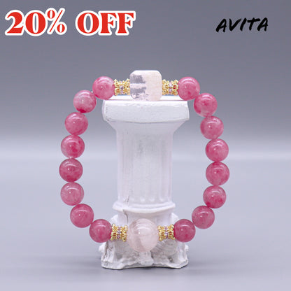 AVITA Rose Love 20% OFF Natural Pink Crystal Bracelet Jewelry For Energy Boost & Attracting Love