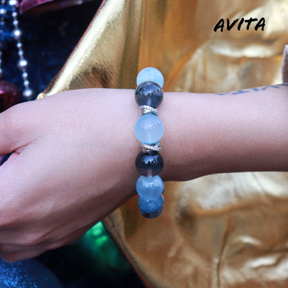 AVITA Blue Galaxy 20% OFF Natural Aquamarine Bracelet Jewelry For Elevating Your Courage and Confidence