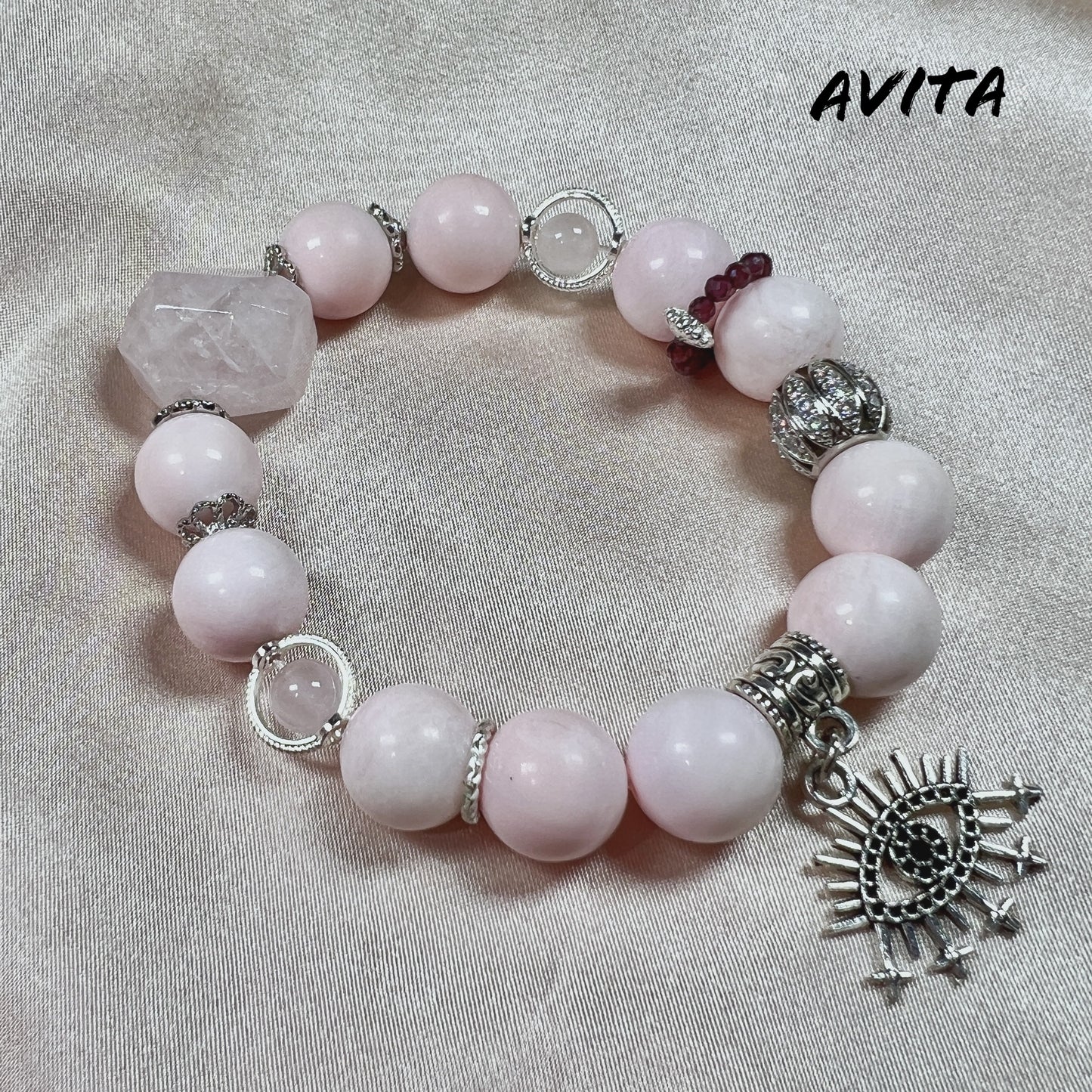 AVITA Angel Eye 20% OFF Natural Pink Crystal Bracelet Jewelry For Energy Boost & Attracting Love