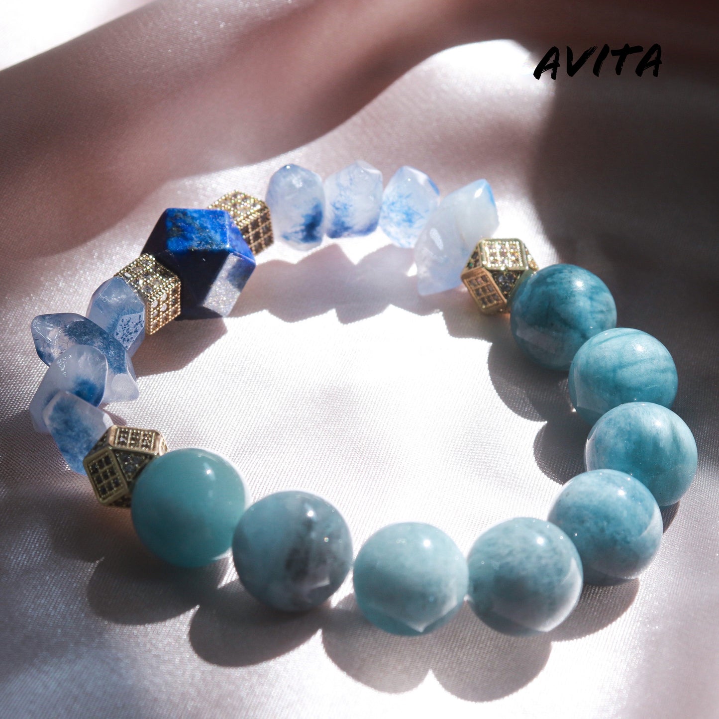 AVITA Soul Purifier 15% OFF Natural Aquamarine Bracelet Jewelry For Elevating Your Courage and Confidence