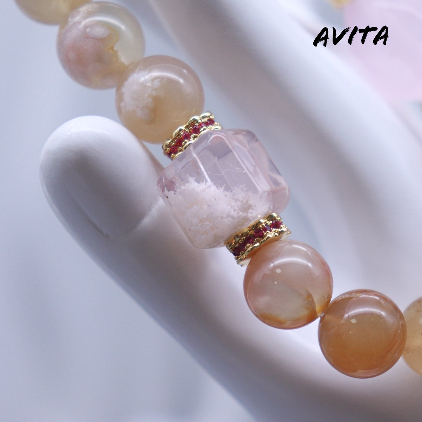 AVITA Sakura Lover 20% OFF Natural Pink Crystal Bracelet Jewelry For Energy Boost & Attracting Love