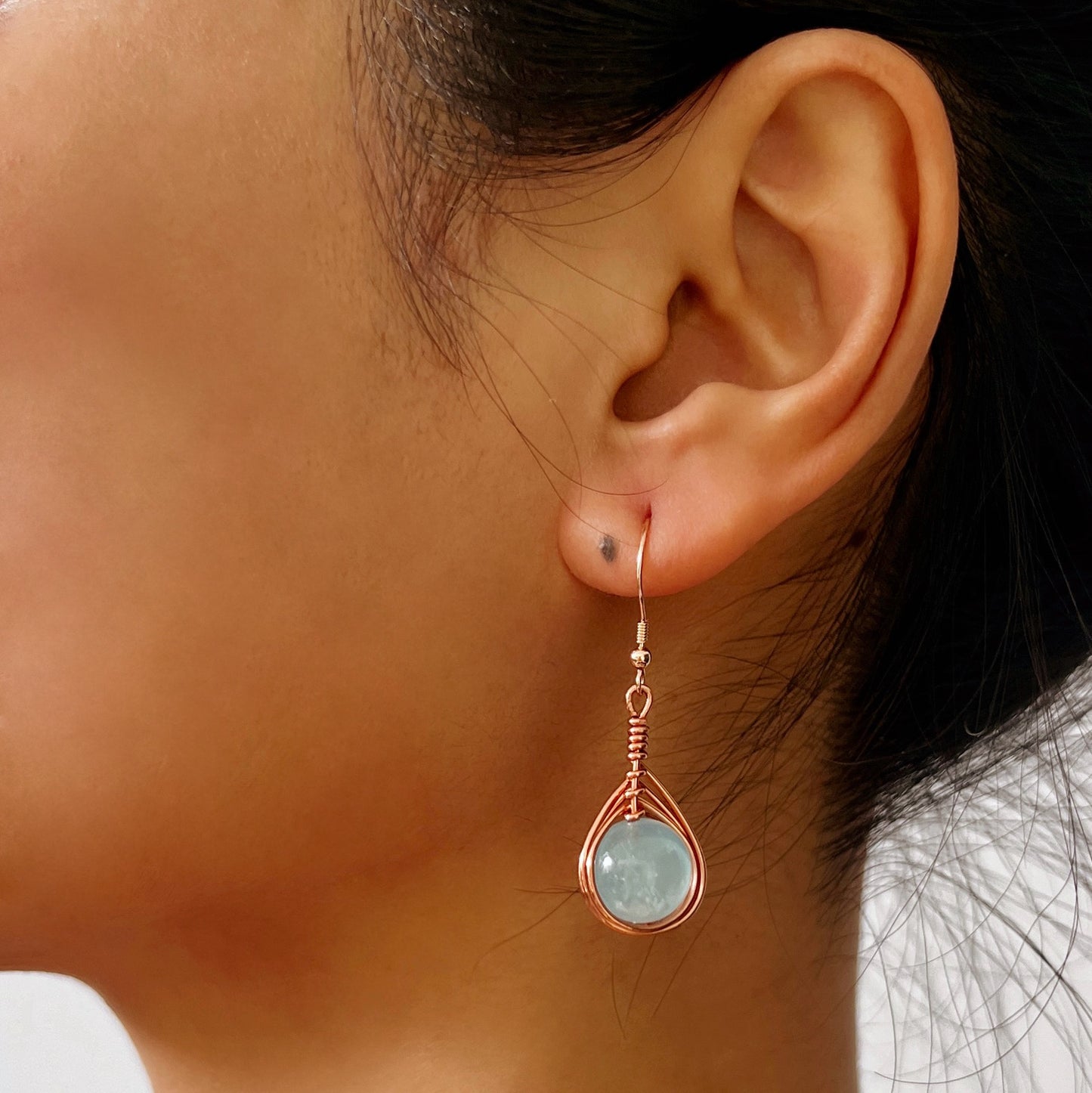 AVITA Angel's Tears 70% OFF Aquamarine Handmade Crystal Earrings For Elevating Your Courage and Confidence