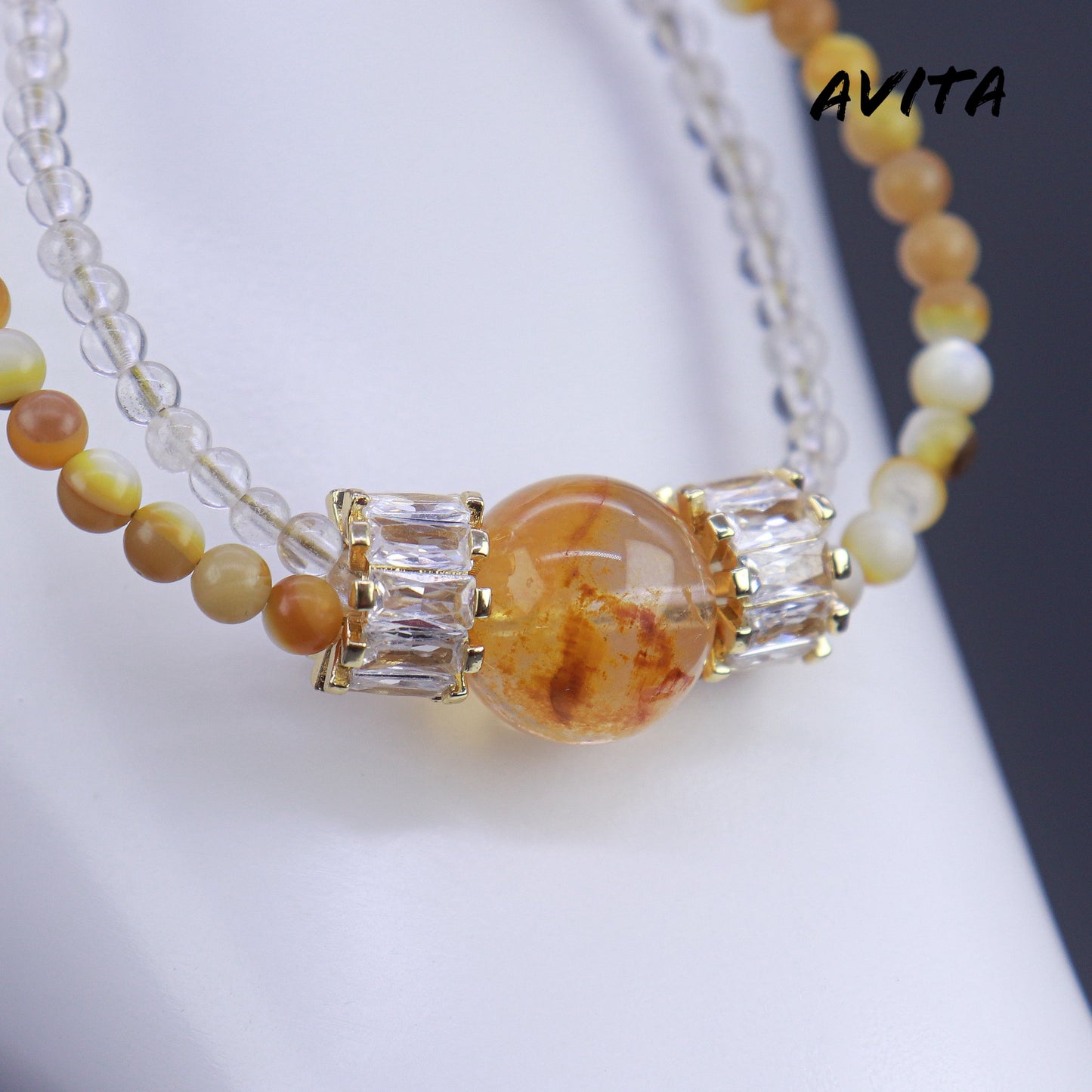 AVITA Caramel Pudding 80% OFF Quartz With Multiple Inclusions Bracelet Jewelry For Boosting Your Luck