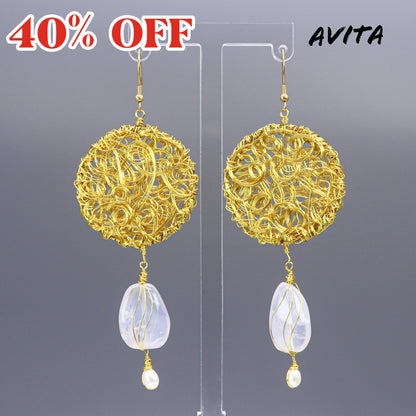 AVITA Limited Edition 40% OFF Lavender Milky Amethyst Handmade Crystal Earrings For Energy Boost & Attracting Wisdom