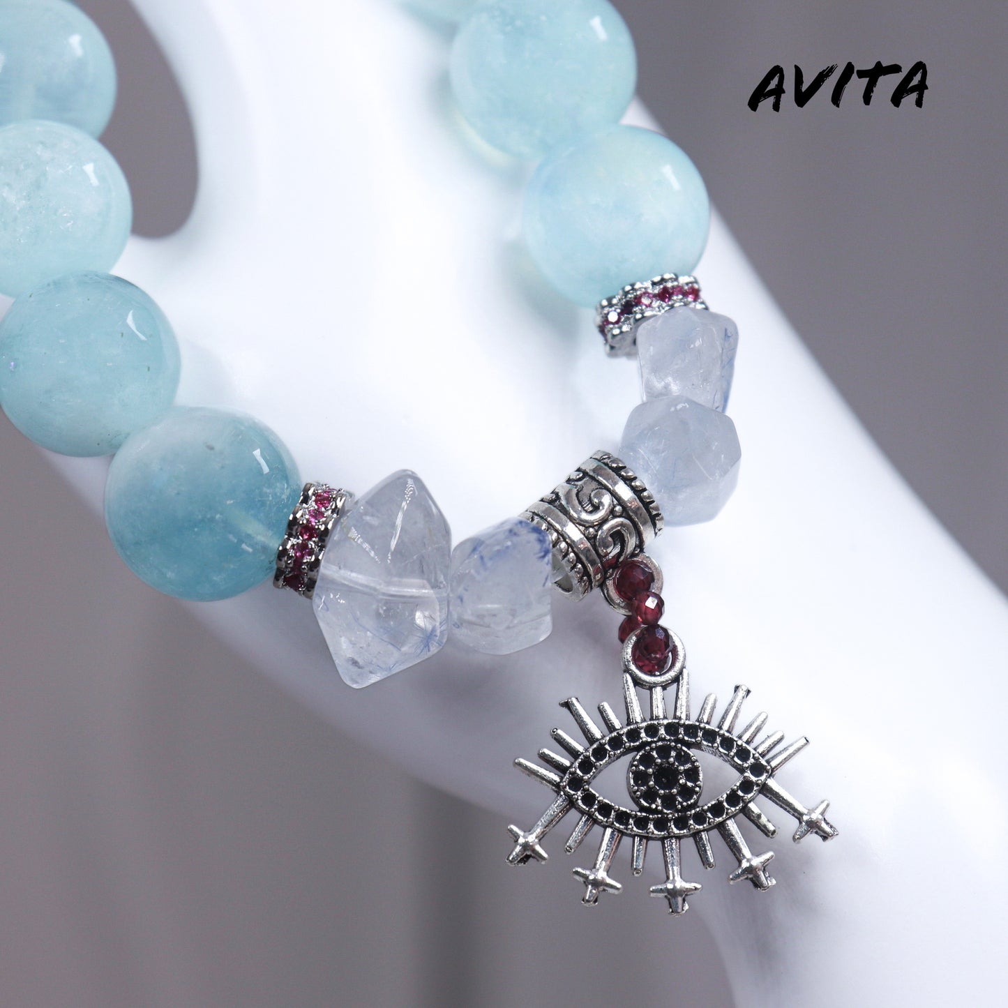 AVITA Ocean Eye 20% OFF Natural Aquamarine Bracelet Jewelry For Elevating Your Courage and Confidence