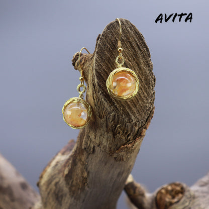 AVITA Elegant Life 60% OFF Quartz With Multiple Inclusions Handmade Crystal Earrings For Energy Boost & Attracting Love