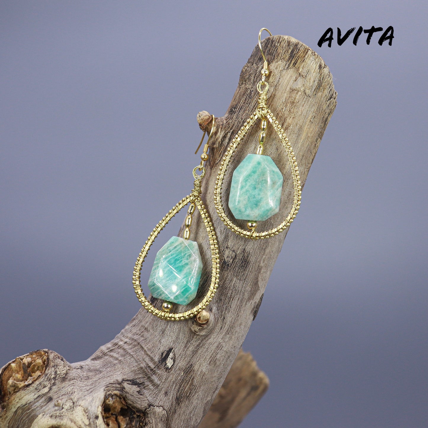 AVITA Elegant Life 60% OFF Amazonite Handmade Crystal Earrings For Elevating Your Career