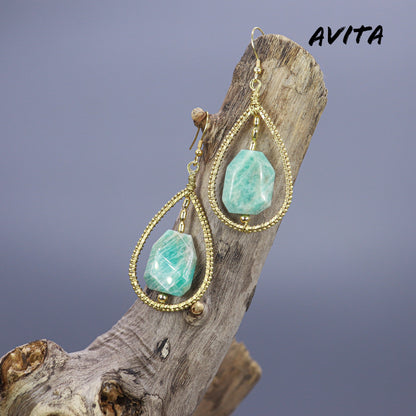 AVITA Elegant Life 60% OFF Amazonite Handmade Crystal Earrings For Elevating Your Career