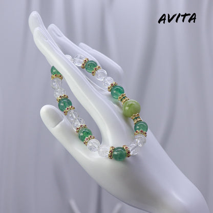 AVITA Ascendant Future 20% OFF Natural Prasem Quartz Bracelet Jewelry For Elevating Your Career