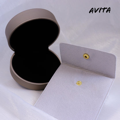 AVITA 25% OFF High Quality Champagne Gold Accessory Jewelry Gift Box & Flannel Grey Accessory Bag