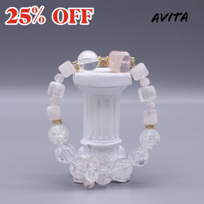 AVITA Ice And Snow Love 25% OFF Natural Pink Crystal Bracelet Jewelry For Energy Boost & Attracting Love