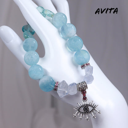 AVITA Ocean Eye 20% OFF Natural Aquamarine Bracelet Jewelry For Elevating Your Courage and Confidence