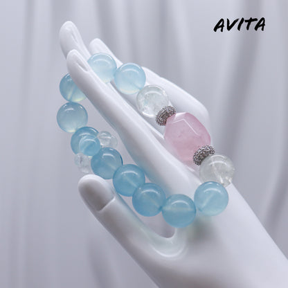 AVITA Ocean Kiss 20% OFF Natural Aquamarine Bracelet Jewelry For Elevating Your Courage and Confidence